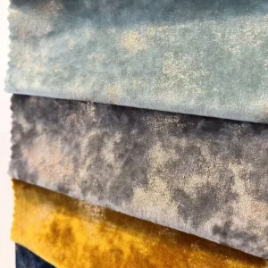 Luxury High Quality 450gsm Yarn Dyed Free Sample Ice Velvet Gold Stamping SV2502 Knitted Upholstery Fabric Home Toy