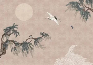 Luxury High Quality Wall Panel Walls Cornetto Hand Painted and Embroidery Silk Wallpaper for Living Room