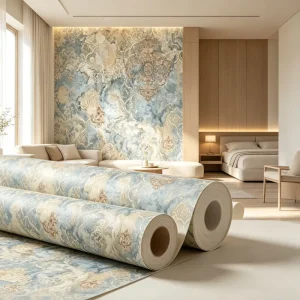 Luxury Marble Background Gold Floral Wallpaper Self Adhesive Waterproof Vinyl Wall Paper for Pakistan Market High Quality Decor
