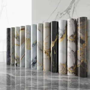 Luxury Marble Effect Wall Sticker Roll Self-Adhesive Waterproof 3D Wall Panels for Kitchen and Bathroom