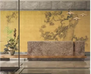 Luxury Modern 3D Printed Embroidered Tree Wall Mural Silk Texture Waterproof Wallpaper Custom Bedroom Home Hotel Decor