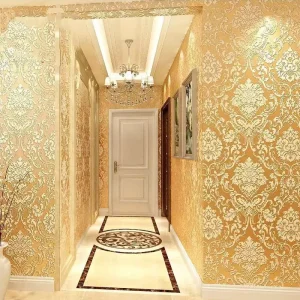 Luxury Modern Animal Print Silver Leaf Gold Pattern Washable PVC Self-Adhesive Waterproof Wallpapers Household 5-Year Warranty