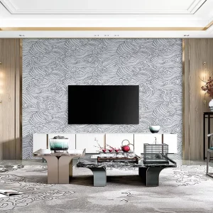 Luxury Modern Style Textured PVC Wallpaper Easy Waterproof Interior Decorative Wall Covering Fabric Silk Backing for Hotels
