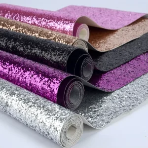 Luxury Multi-Color Chunky Glitter PU Fabric Shoes Wallpaper Leather Applications-138CM Width 50 Yards Per Roll Christmas Crafts