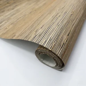 Luxury Natural Gold Stamping Black Back Sea Grass Wallpaper for Home Interior Decoration Handmade Grasscloth Wallcovering