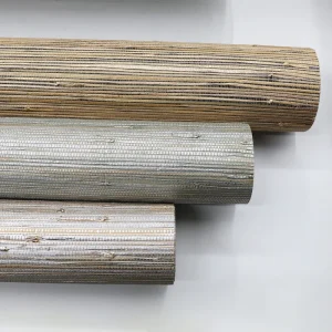 Luxury Natural Silver Stamping Mint Green Sea Grass Wallpaper for Home Interior Design Handmade Grasscloth Wallcovering