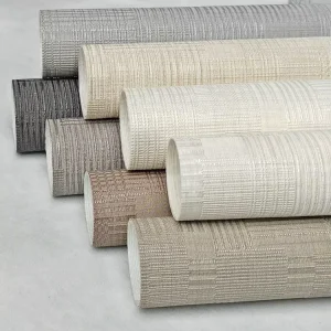 Luxury PVC Vinyl Wallpaper Fireproof Waterproof Sound Absorbing Scrim Backing Modern Design Interior Decoration Entertainment