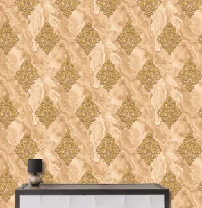 Luxury PVC Wallpaper Gold Glitter Wallpaper Embossed Damask Wallpaper for Home Office Decoration