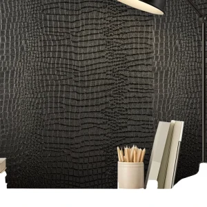 Luxury PVC Waterproof Wallpaper Self-Adhesive Black Skin Printed Pattern Eco-Friendly Background Living Room Hall