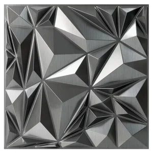 Luxury Textured Black PVC 3D Wall Panel for Accent Wall Decoration