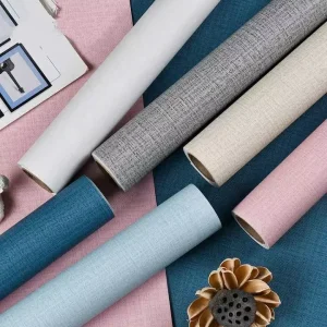 Luxury Textured Fabric Wallpaper PVC Self adhesive Wall Paper for Cabinet Decoration
