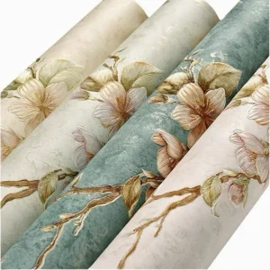 Luxury Thickened 3D Embossed Non-Woven Peel and Stick Wallpaper American Country Style Self-Adhesive Wallpaper for Bedroom