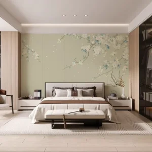 Luxury Vintage Silk Embroidered Waterproof Kids Bedroom Bathroom Wall Panel Roll 3D Home Decor Customized Size Anti-Slip