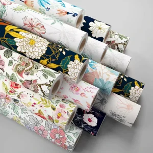 Luxury Vinyl Floral Large Roll Wallpaper Waterproof Floral Wall Paper Sticker Self Adhesive Wallpaper Roll for Home Decorative