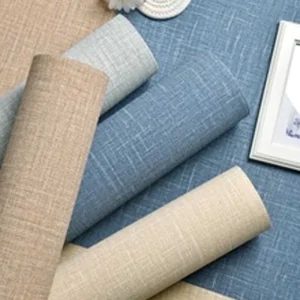 Luxury Vinyl PVC Wallpaper Waterproof Embossed Designs Soundproof Fireproof Wallcovering Roll Fabric Backed