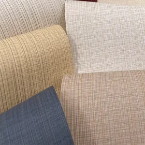Luxury Vinyl Wallpaper Stripe Plain Design for Hotel Commercial Decoration