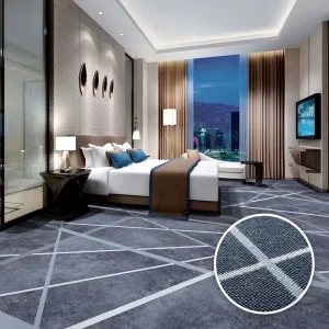 Luxury Wall To Wall Carpet Hotel Carpet Cut Pile Woven Jacquard Nylon Plush Modern Puzzle Pattern