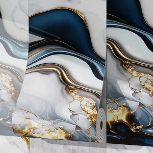 Luxury Waterproof Bathroom Kitchen Self Adhesive Marble Stone Sticker Glossy Removable Peel and Stick Wall Covering Wall Sticker