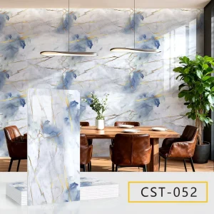 Luxury Waterproof Bathroom Kitchen Self-Adhesive Marble Stone Sticker Glossy Removable Peel and Stick Wall Covering Wall Sticker