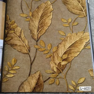 Luxury Waterproof PVC Wall Paper for Living Room Bedroom TV Wall Decor 3D Textured Leaf Wallpaper Rolls for Background Walls