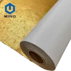 MIRO Gold Nonwoven Wallpaper Customizable Digital Printed Gold Design Wallcovering for Living Room Hotel Use Scratch Resistant