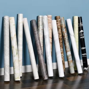 MOI 122cm Width PVC Modern Marble Design Self Adhesive Decorative Film Waterproof for Bedroom Home Decor Furniture Decoration