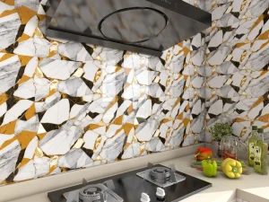 MOI Factory Price Waterproof Wallpaper Wall Stickers for Home Kitchen Countertop Furniture Oil Proof Kitchen Stickers