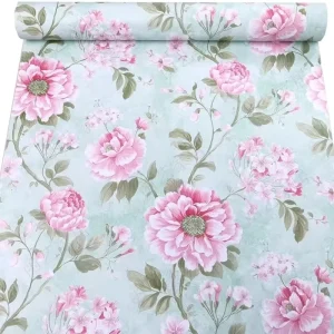 MOI Floral Pvc Peel and Stick Wallpaper Renter Friendly Waterproof Removable PVC Wall Covering Sticker for Home Decor