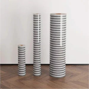 MOI Grille Stripes Pattern Self Adhesive 1.2m*3m Foam Wallpaper Rolls High Glossy Wallpaper Stickers for Background Wall Decor