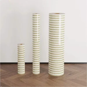 MOI Grille Stripes Pattern Self Adhesive 1.2m*3m Foam Wallpaper Rolls High Glossy Wallpaper Stickers for Background Wall Decor