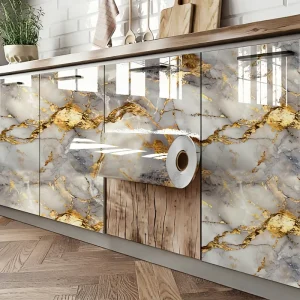 MOI Indoor Decorative Wall Roll 120cm X 300cm with Marble Pattern and IXPE Foam Backing