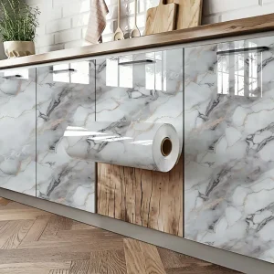 MOI Indoor Wall Decor Roll 120cm X 300cm Marble Design for Apartment Hotel Living Room