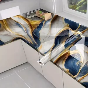 MOI Kitchen Waterproof Moisture Proof Wallpaper Oil Proof Film Stove Countertop Self Adhesive Cabinet Renovation Tile Bathroom