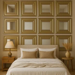 MOI Modern Interior Waterproof Wall Art Decor 3D PVC Mirror Wall Panels for Living Room & Gym