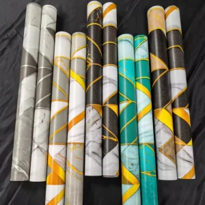MOI New Geometric Design High Quality Factory Price PVC Self Adhesive Wallpaper Waterproof Wall Paper for Hotel Home Interior