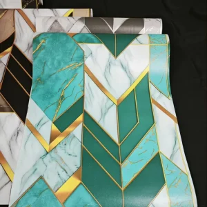 MOI New Geometric Design High Quality Factory Price PVC Self Adhesive Waterproof Wallpaper Modern Living Room Bedroom Hotel Home
