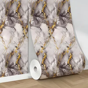 MOI PET IXPE Foam Marble Design Wallpaper Roll 120cm X 300cm for Indoor Feature Wall Decoration