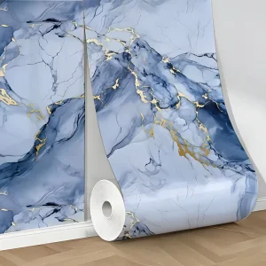 MOI PET Surface IXPE Foam Marble Wall Panel Roll 120cm X 300cm for Living Room Bedroom Decor