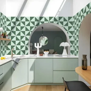 MT1806 Modern DIY Kitchen Wall Art Stickers Geometric Figure Peel Stick Waterproof PET+PU 1 Year Warranty