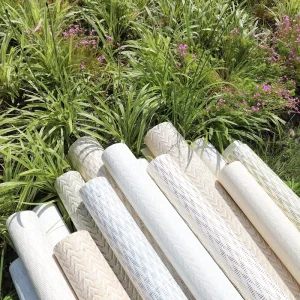 MYWIND Luxury Natural Golden White Paper Weave Wallpaper for Hotel Home Interior Decoration Handmade Grasscloth Wallcovering