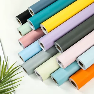 Macaron Candy Color Self Adhesive Wallpaper Roll Pastel Peel and Stick Wall Paper for Living Room Bathroom Removable