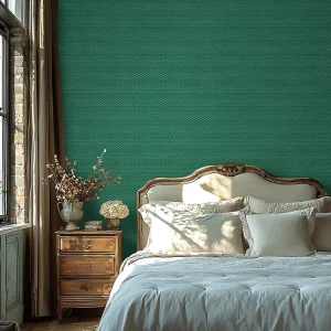 Made in Germany Sale Wallpaper Rolls Solid Colour Green Non-Woven Vinyl Wallpaper Stock Clearance 100 X 3 m