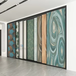 Manufacture Customize Flat Pushing Wallpaper Mural Sample Sliding Display Cabinet Racks for Showroom