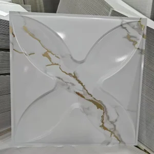 Manufacturer Eco Friendly Marble Pattern Pvc 3D Wall Panel Ceiling Tiles 50*50 cm for Interior Decoration