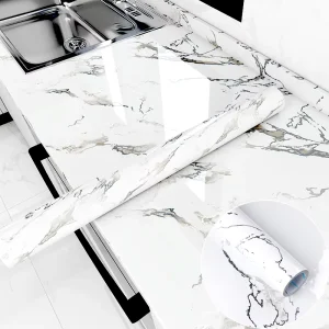 Marble Contact Paper Peel Stick Waterproof Oil Proof 3D Modern Wallpaper Stickers PVC Sheet for Living Room Bedroom Kitchen