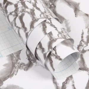 Marble Effect Removable Adhesive Polyester Fabric Vinyl Sticker Water Resistant Adhesive Wallpaper