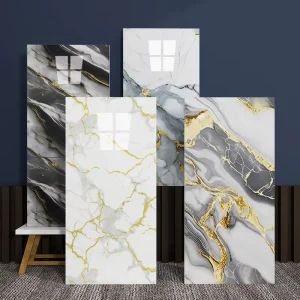 Marble Foam PVC Marble Sheet Wall Panel Modern UV Bedroom Decor Peel Stick PET Foam Marble Wall Sticker
