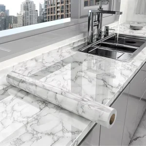 Marble Kitchen Waterproof Moisture Proof Self Adhesive Peel and Stick Wallpaper