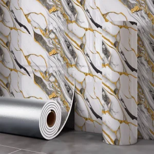 Marble Look PVC Self Adhesive Sticker Easy Install Removable for Home Interior Wall Quick Renovation PVC Self Stick Sticker