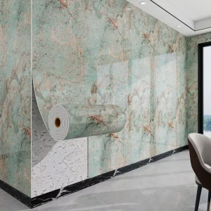 Marble PVC Wall Stick and Peel Waterproof Modern Wall Panels Sticker on Tiles for Gym and Household Use Wallpaper